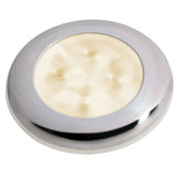 Hella Marine Slim Line LED Enhanced Brightness Round Courtesy Lamp  Warm White LED  Stainless Steel Bezel  12V