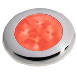 Hella Marine Slim Line LED Enhanced Brightness Round Courtesy Lamp  Red LED  Stainless Steel Bezel  12V