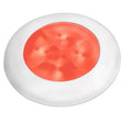 Hella Marine Slim Line LED Enhanced Brightness Round Courtesy Lamp  Red LED  White Plastic Bezel  12V