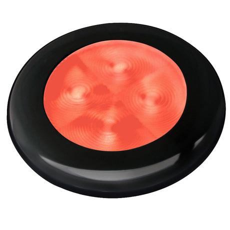 Hella Marine Slim Line LED Enhanced Brightness Round Courtesy Lamp  Red LED  Black Plastic Bezel  12V