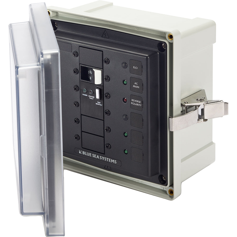 Blue Sea 3118  SMS Panel Enclosure wELCI 50A and 2 Blanks  120V AC