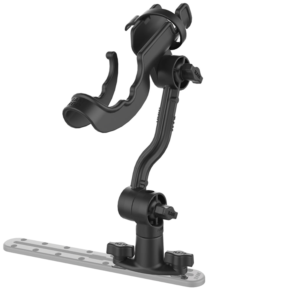 RAM Mount RAMROD Rod Holder with Spline Post Extension Arm and Track Base