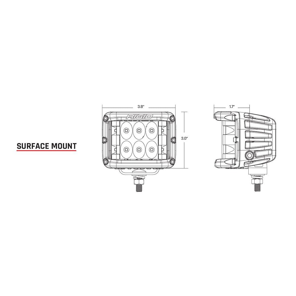 RIGID Industries DSS Series PRO Flood LED Surface Mount  Pair  Black