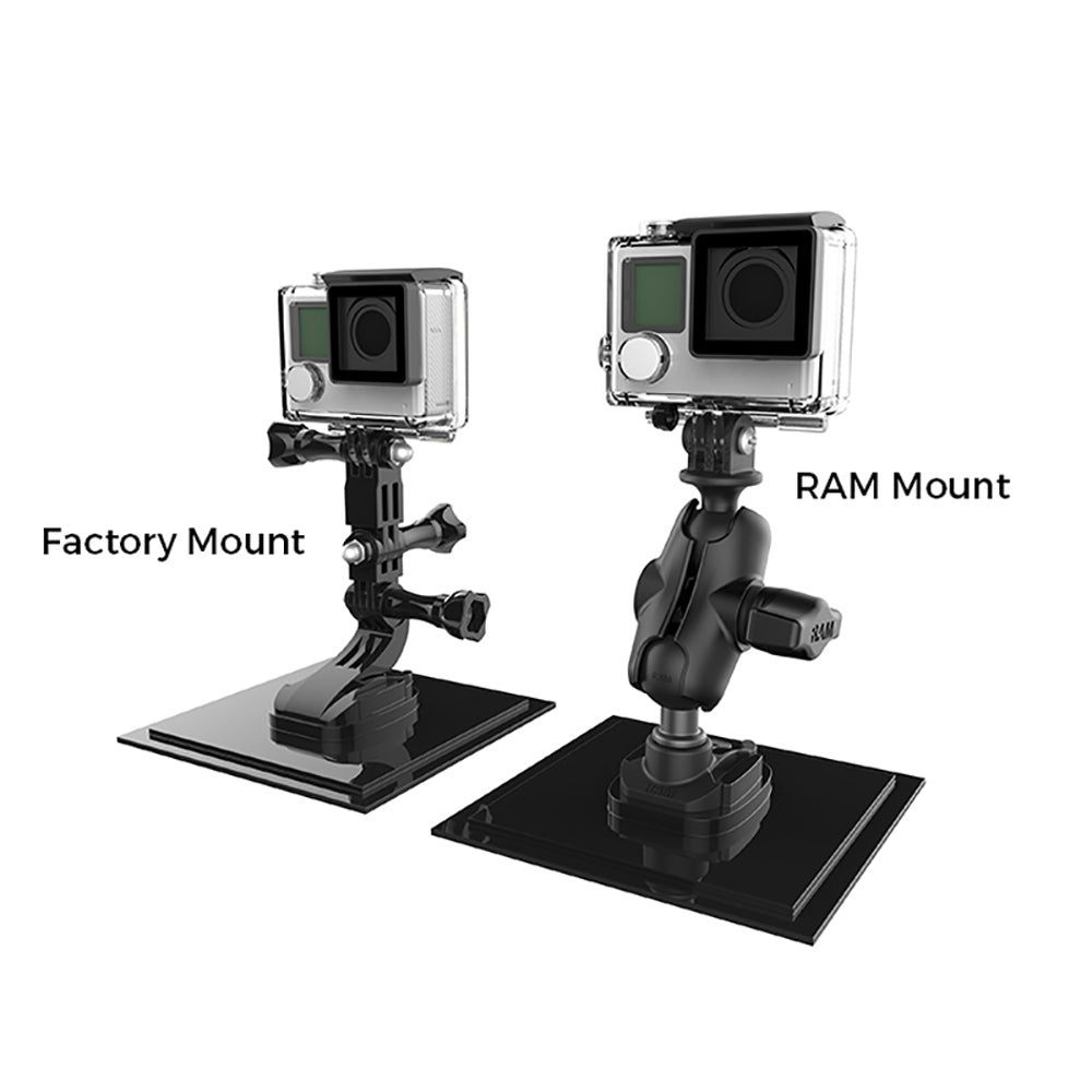 RAM Mount RAM 1 Ball Adapter for GoPro Bases with Short Arm and Action Camera Adapter