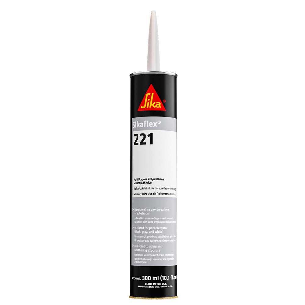 Sika Sikaflex 221 MultiPurpose Polyurethane SealantAdhesive  103oz300ml Cartridge  Aluminum Gray