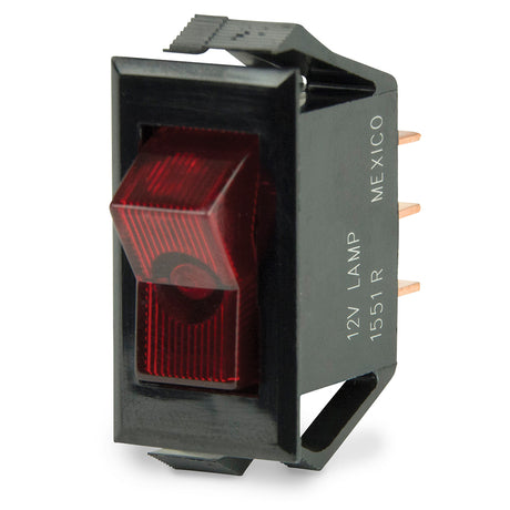 BEP Illuminated SPST Rocker Switch  Red LED  12V  OFFON