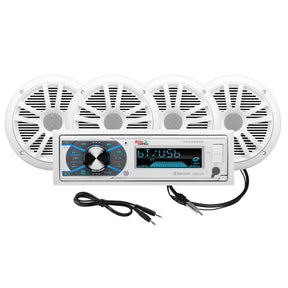 Boss Audio MCK632WB64 Marine Stereo  2 Pairs of 65 Speaker Kit  White