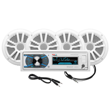 Boss Audio MCK632WB64 Marine Stereo  2 Pairs of 65 Speaker Kit  White