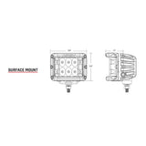 RIGID Industries DSS PRO Flood LED Surface Mount  Pair  White