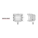 RIGID Industries DSS Series PRO Spot LED Surface Mount  Pair  White