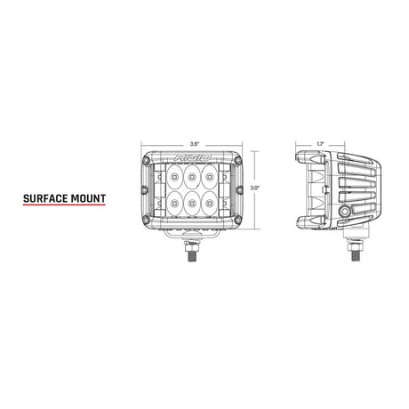 RIGID Industries DSS Series PRO Spot LED Surface Mount  Pair  White