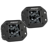 RIGID Industries DSeries PRO Flush Mount  Spot LED  Midnight Edition  Pair  Black