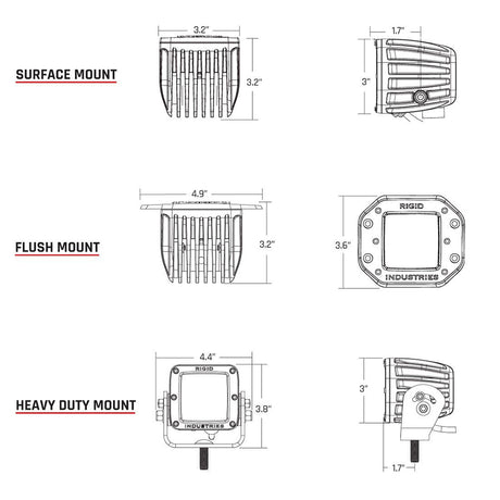 RIGID Industries DSeries PRO HybridFlood LED  Pair  Black