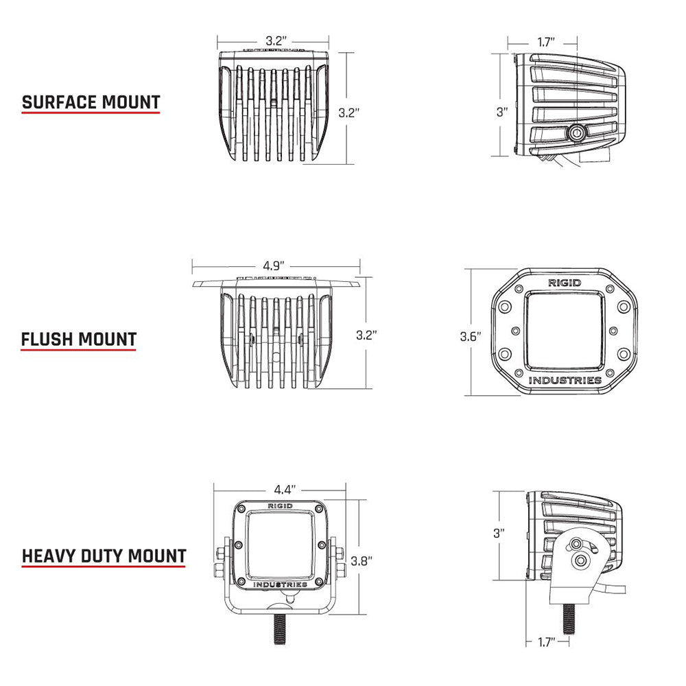 RIGID Industries DSeries PRO SpecterDiffused LED  Pair  Black