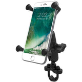 RAM Mount Handlebar Rail Mount wZinc Coated UBolt Base  Universal XGrip Large PhonePhablet Cradle