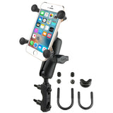 RAM Mount Combination BrakeClutch Reservoir UBolt Mount wUniversal XGrip CelliPhone Cradle
