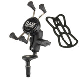 RAM Mount Fork Stem Mount wShort Double Socket Arm  Universal XGrip CelliPhone Cradle