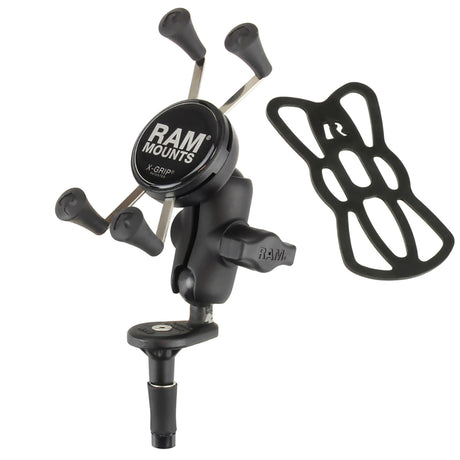 RAM Mount Fork Stem Mount wShort Double Socket Arm  Universal XGrip CelliPhone Cradle