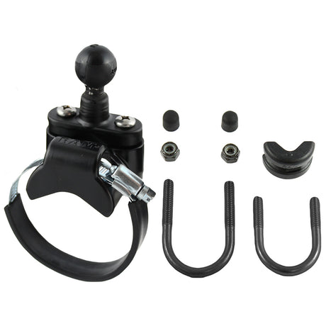 RAM Mount Rail Base wZinc Coated UBolt ATVUTV Strap  1 Ball for Rails to 315 in Diameter