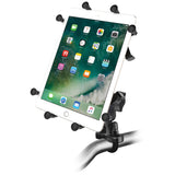RAM Mount Handlebar Rail Mount wZinc Coated UBolt Base  Universal XGrip Cradle for 10 Large Tablets