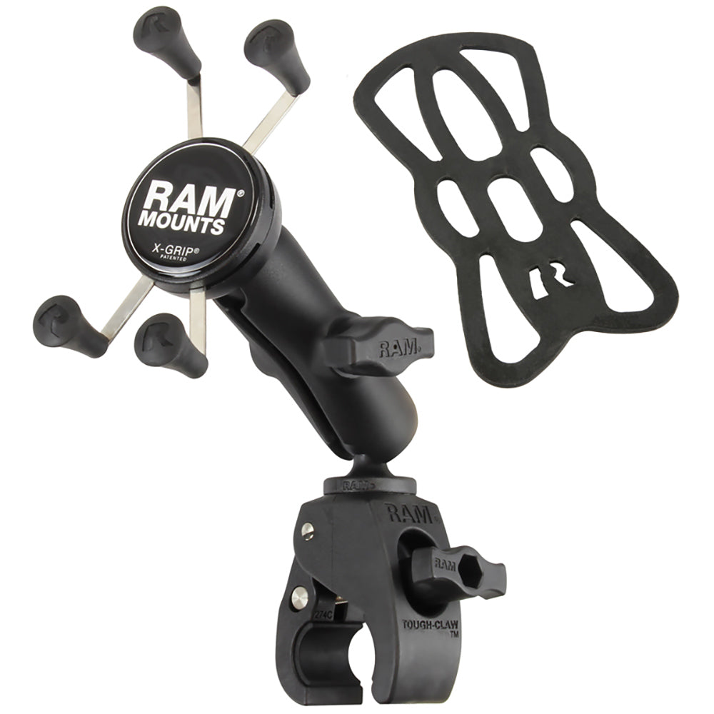 RAM Mount Small ToughClaw Base wDouble Socket Arm  Universal XGrip CelliPhone Cradle