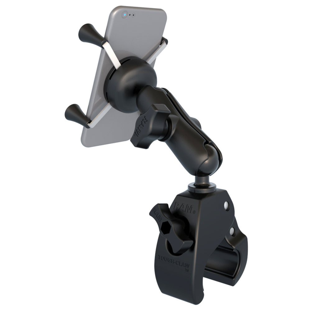 RAM Mount Small ToughClaw Base wDouble Socket Arm  Universal XGrip CelliPhone Cradle