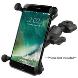 RAM Mount RAM Torque 38  58 Diameter Mini Rail Base with 1 Ball Short Arm and XGrip for Larger Phones