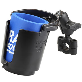 RAM Mount RAM Torque 34  1 Diameter HandlebarRail Base with 1 Ball SHORT Arm and Level Cup