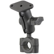 RAM Mount RAM Torque 34  1 Diameter HandlebarRail Base with 1 Ball SHORT Arm and Diamond Plate