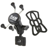 RAM Mount RAM Torque 34  1 Diameter HandlebarRail Base with 1 Ball Short Arm and XGrip for Phones