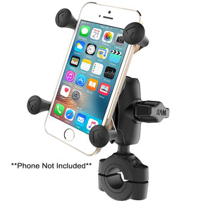 RAM Mount RAM Torque 34  1 Diameter HandlebarRail Base with 1 Ball Short Arm and XGrip for Phones