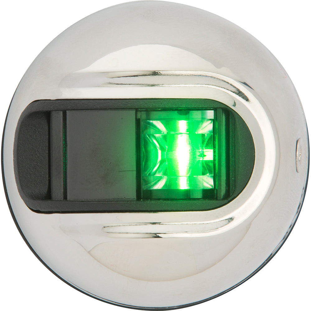 Attwood LightArmor Vertical Surface Mount Navigation Light  Starboard Green  Stainless Steel  2NM