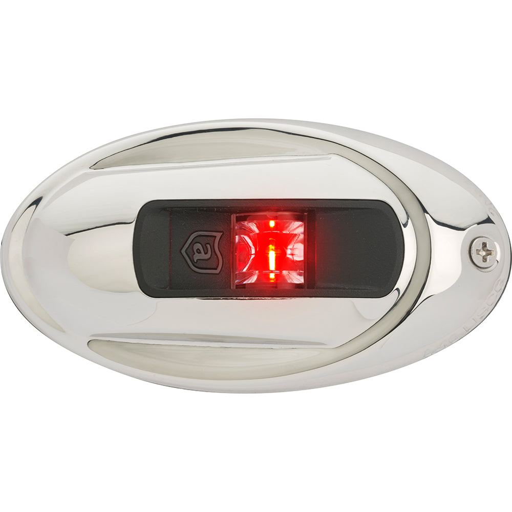 Attwood LightArmor Vertical Surface Mount Navigation Light  Oval  Port red  Stainless Steel  2NM