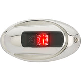 Attwood LightArmor Vertical Surface Mount Navigation Light  Oval  Port red  Stainless Steel  2NM
