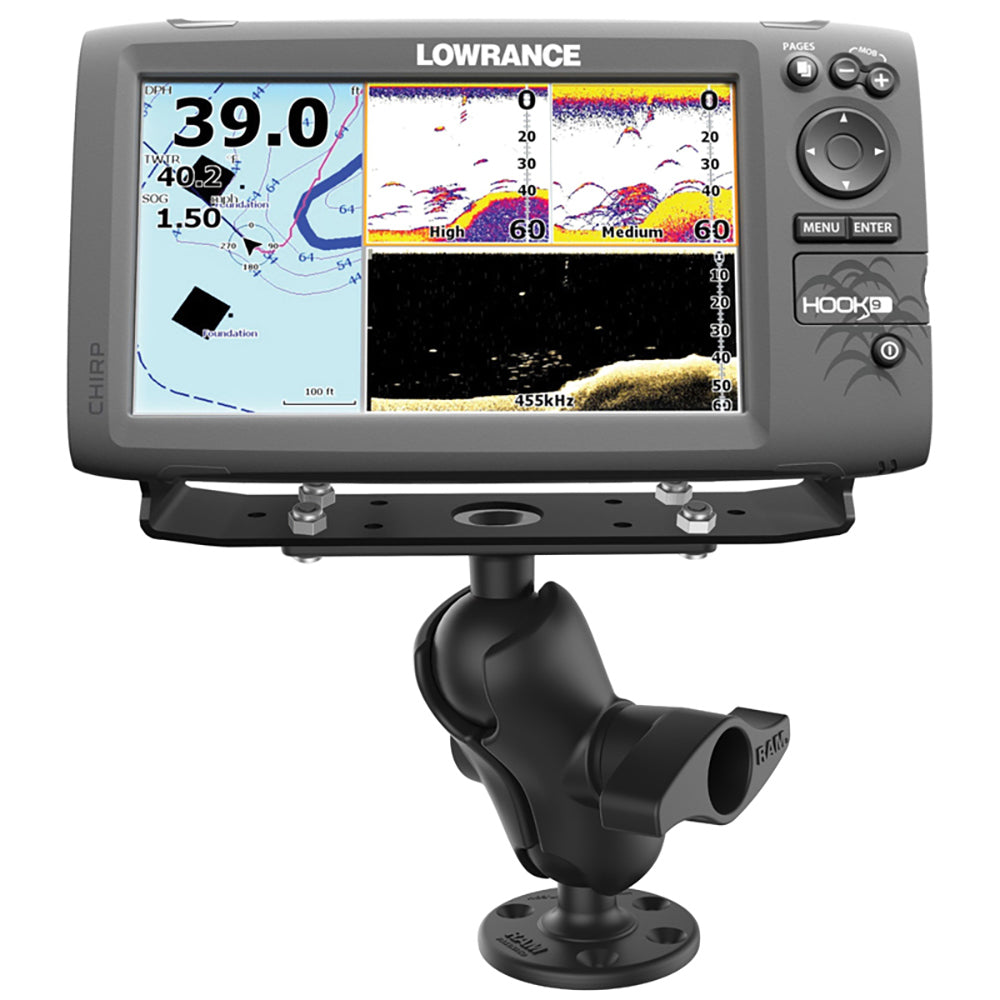 Ram Mount Universal D Size Ball Mount with Short Arm for 912 Fishfinders and Chartplotters