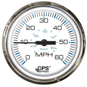Faria Chesapeake White SS 4 Studded Speedometer  60MPH GPS