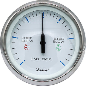 Faria 4 Chesapeake SS White Engine Synchronizer  Dual Gas  Var Ratio Alt Diesel