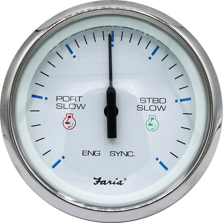 Faria 4 Chesapeake SS White Engine Synchronizer  Dual Gas  Var Ratio Alt Diesel