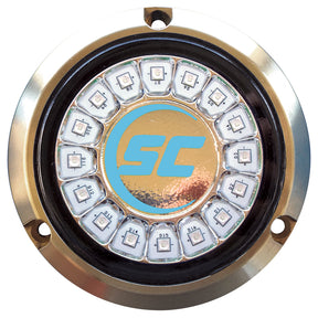 ShadowCaster Bimini Blue Single Color Underwater Light  16 LEDs  Bronze