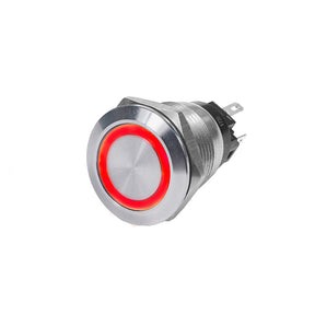 Blue Sea 4163 SS Push Button Switch  OffOn  Red  10A