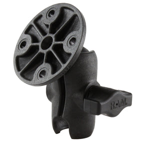 RAM Mount Composite 1 Ball Short Length Double Socket Arm w25 Round Base Including AMPs Hole Pattern