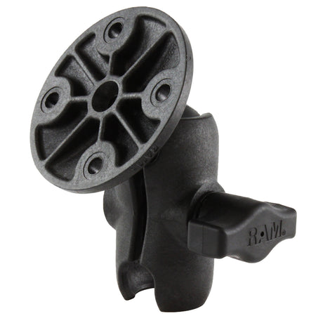 RAM Mount Composite 1 Ball Short Length Double Socket Arm w25 Round Base Including AMPs Hole Pattern