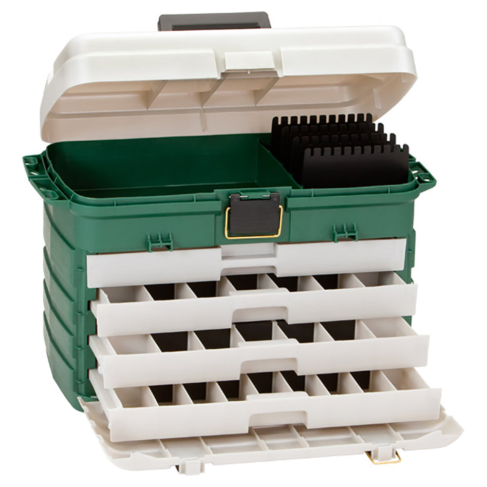 Plano 4Drawer Tackle Box  Green MetallicSilver