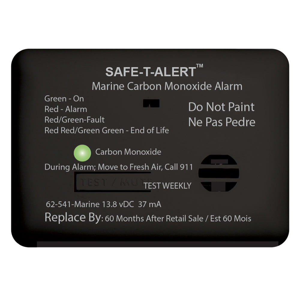 SafeTAlert 62 Series Carbon Monoxide Alarm wRelay  12V  62541RMarine  Surface Mount  Black
