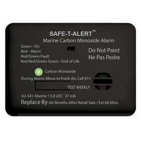 SafeTAlert 62 Series Carbon Monoxide Alarm wRelay  12V  62541RMarine  Surface Mount  Black