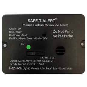 SafeTAlert 62 Series Carbon Monoxide Alarm wRelay  12V  62542RMarine  Flush Mount  Black