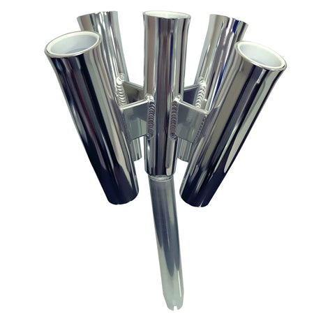 Tigress Five Rod Cluster  Bent Butt  Polished Aluminum