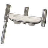 Tigress Offset Triple Rod Holder wCup Holders  Starboard Side  Polished Aluminum