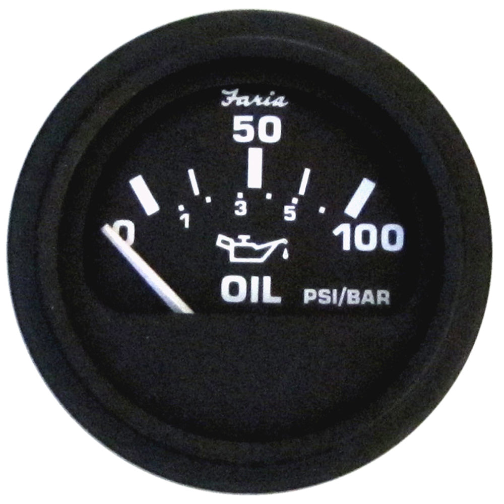 Faria Euro Black 2 Oil Pressure Gauge 100 PSI