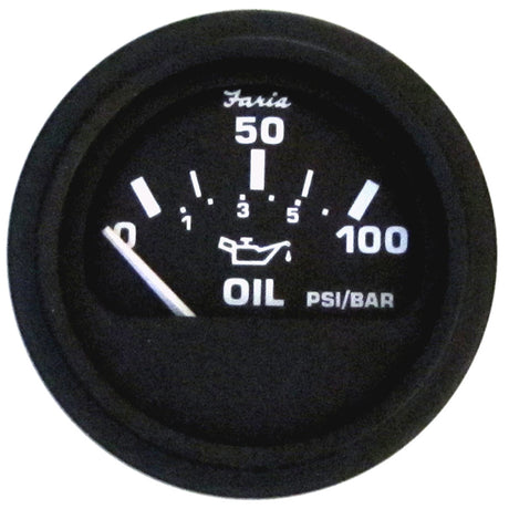 Faria Euro Black 2 Oil Pressure Gauge 100 PSI